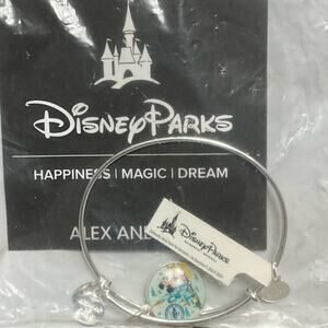 Alex and Ani Disney Mickey Mouse Walt World Passport Silver Charm Bracelet NWT